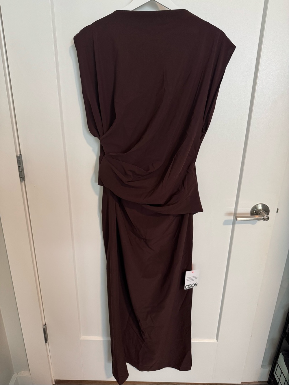 ASOS Chocolate Brown Draped Maxi Dress